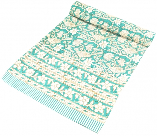 Block print bedspread, bed sofa throw, handmade wall hanging, wall scarf - design 15
