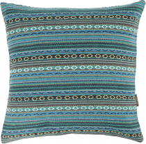 Boho style cushion cover, woven ethno cushion cover - turquoise