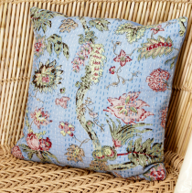 Cushion cover, cushion cover with ethno pattern `Paradise` - blue