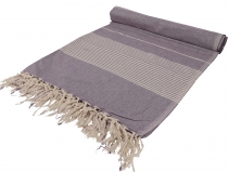 Soft woven double bedspread `Kerala` made of cotton with fringes ..