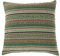 Boho style pillowcase, woven ethnic pillowcase - green