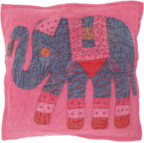 Indian cushion cover, embroidered elephant ethnostyle cushion - p..