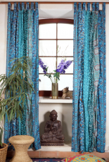 Boho patchwork curtains, 1 pair bohemia curtain from saree fabric..