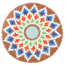 Round upcycling mandala bath mat, floor mat, bath mat - motif 14