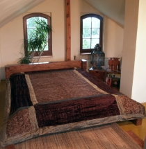Brocade velvet blanket, bedspread, bedspread - brown