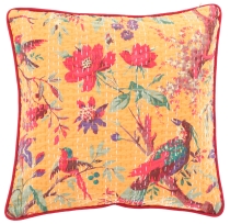 Cushion cover, pillowcase with ethno pattern `Paradise` - yellow