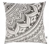 Mandala cushion cover, printed Boho cushion cover - grey
