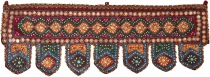 Indian wall hanging, Oriental pennant with sequins, Toran - burgu..