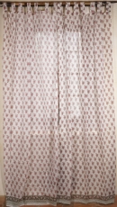 Boho curtains, curtain (1 pair ) with loops, slightly transparent..