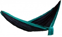 Parachute fabric travel hammocks - black/petrol