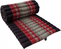 Rollable Thai mat with kapok filling black-red