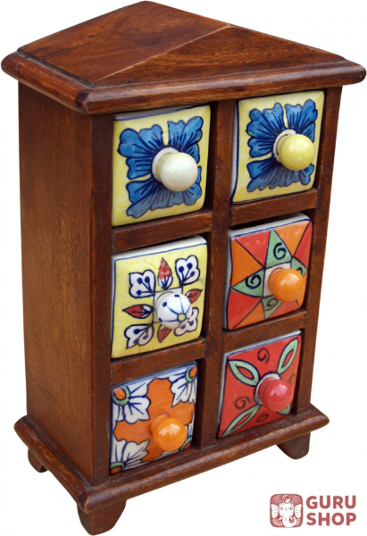 Apothecary Cabinet With Coloured Ceramic Drawers 2 3