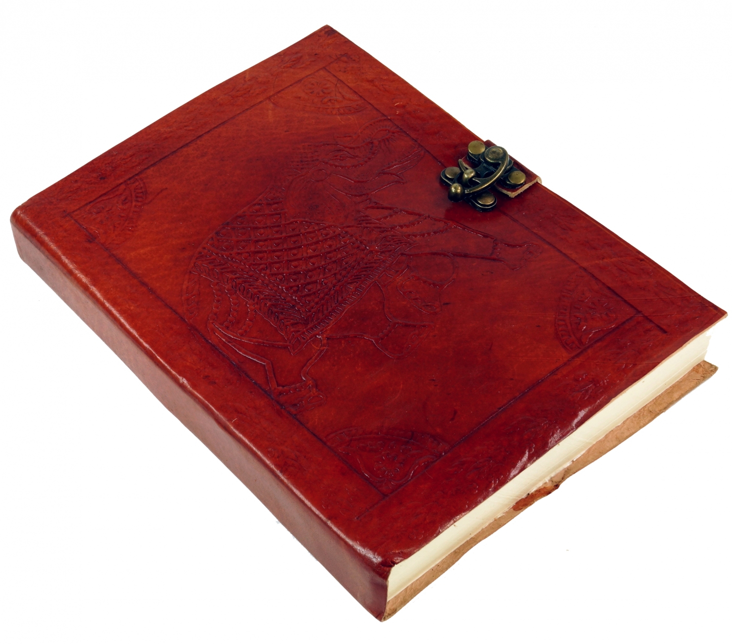 Ledereinband Lederbuch Tagebuch "Blume" mit Einband aus Leder